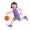 woman bouncing ball